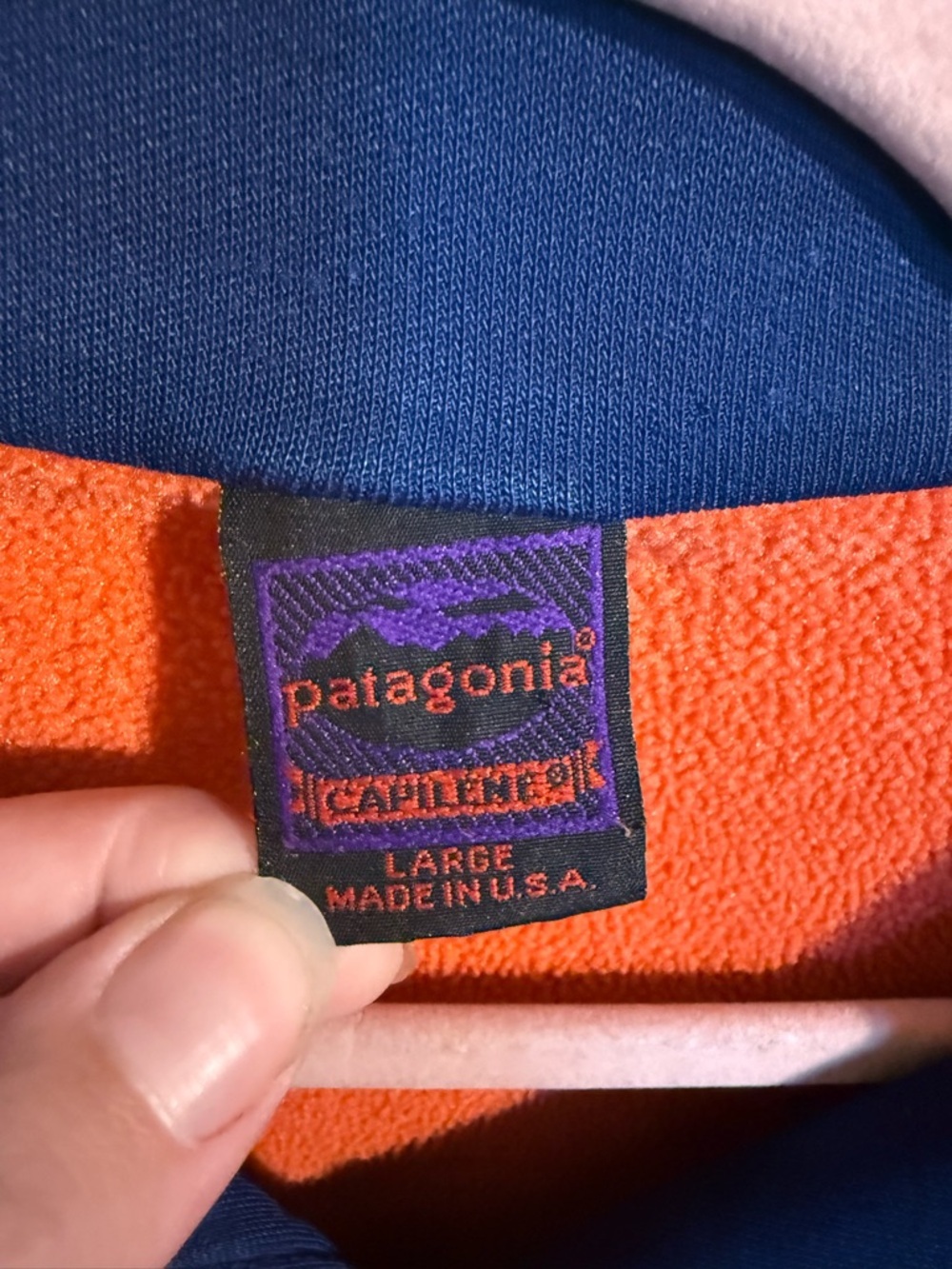 Vintage Patagonia Capilene Orange 1/4 Zip Fleece Pullover Large USA - Picture 2 of 7